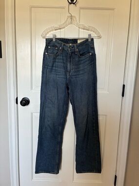 rag & bone Indigo Blue Denim Jeans with Contrast Stitching